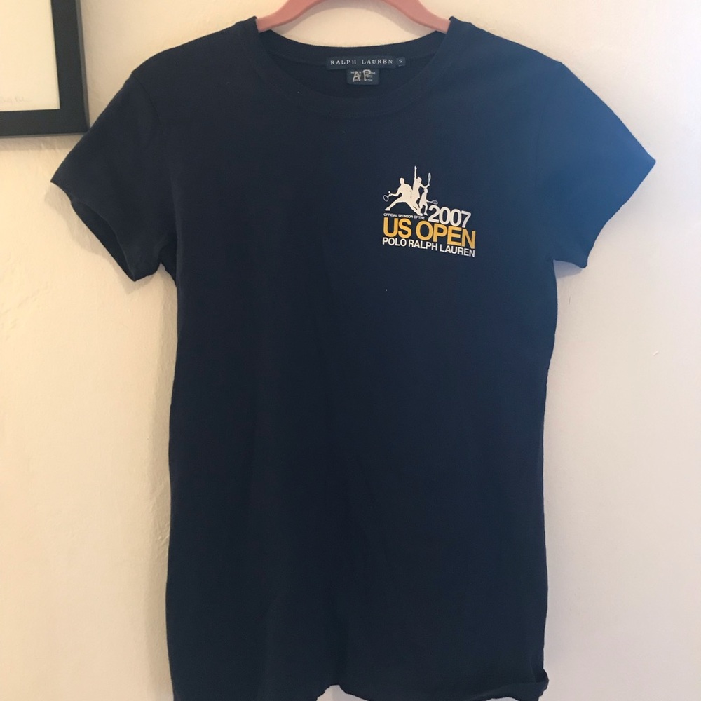 Navy Slim Fit Ralph Lauren Polo US Open Tee 🐴